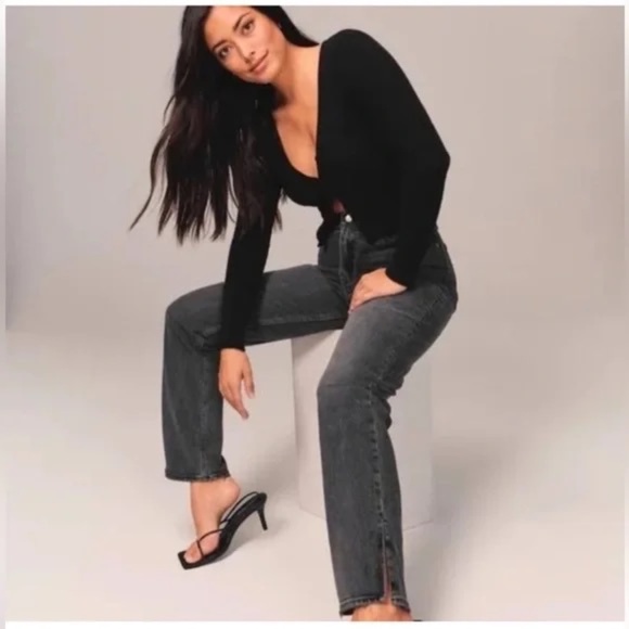 Abercrombie & Fitch 90s Straight Ultra High Rise Curve Love Size 25 - Picture 1 of 15